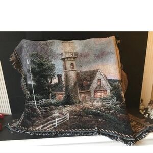 Thomas Kinkade Wall Art Tapestry Blanket Painter of Light Throw Blanket